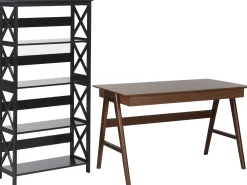 Beliani Tyohuonesetti 2 Osaa Tumma Puu/Musta Foster/Sheslay Outlet