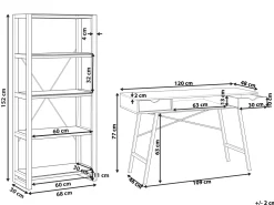 Beliani Tyohuonesetti 2 Osaa Vaalea Puu/Valkoinen Jenks/Clarita Best Sale