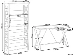 Beliani Tyohuonesetti 2 Osaa Vaalea Puu/Valkoinen Foster/Hamden Clearance