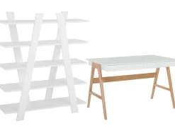 Beliani Tyohuonesetti 2 Osaa Valkoinen/Vaalea Puu Escalante/Sheslay Cheap