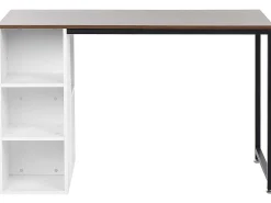 Beliani Tyopoyta 5 Hyllya Tumma Puu/Valkoinen 120 X 60 Cm Dese Cheap