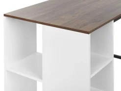 Beliani Tyopoyta 5 Hyllya Tumma Puu/Valkoinen 120 X 60 Cm Dese Cheap