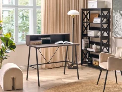 Beliani Tyopoyta 3 Hyllya Tumma Puu/Musta 100 X 50 Cm Harison Best