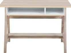 Beliani Tyopoyta 2 Hyllya Vaalea Puu/Valkoinen 110 X 60 Cm Jackson Clearance