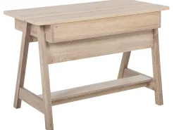 Beliani Tyopoyta 2 Hyllya Vaalea Puu/Valkoinen 110 X 60 Cm Jackson Clearance