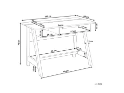 Beliani Tyopoyta 2 Hyllya Vaalea Puu/Valkoinen 110 X 60 Cm Jackson Clearance