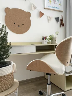 Beliani Tyopoyta 3 Laatikkoa 3 Hyllya Vaalea Puu/Valkoinen 130 X 60 Cm Caracas Outlet