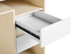 Beliani Tyopoyta 3 Laatikkoa 3 Hyllya Vaalea Puu/Valkoinen 130 X 60 Cm Caracas Outlet