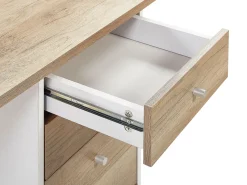 Beliani Tyopoyta 5 Laatikkoa Hylly Vaalea Puu/Valkoinen 140 X 60 Cm Heber Flash Sale