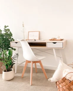 Beliani Tyopoyta 2 Laatikkoa Hylly Vaalea Puu/Valkoinen 120 X 48 Cm Clarita Best Sale