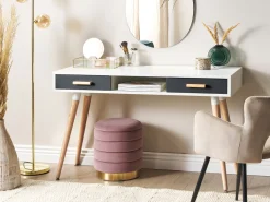 Beliani Tyopoyta 2 Laatikkoa Hylly Valkoinen/Harmaa 120 X 45 Cm Frisco Cheap