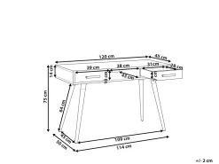 Beliani Tyopoyta 2 Laatikkoa Hylly Valkoinen/Harmaa 120 X 45 Cm Frisco Cheap