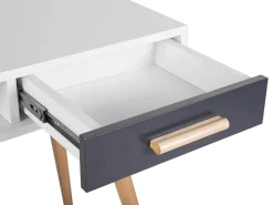 Beliani Tyopoyta 2 Laatikkoa Hylly Valkoinen/Harmaa 120 X 45 Cm Frisco Cheap