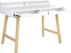 Beliani Tyopoyta 2 Laatikkoa Hylly Valkoinen/Vaalea Puu 110 Cm Barie Clearance