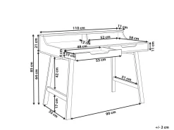Beliani Tyopoyta 2 Laatikkoa Hylly Valkoinen/Vaalea Puu 110 Cm Barie Clearance