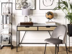 Beliani Tyopoyta 2 Laatikkoa Musta/Vaalea Puu 120 X 60 Cm Jena Outlet