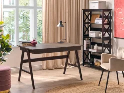 Beliani Tyopoyta 2 Laatikkoa Tumma Puu 120 X 70 Cm Sheslay Hot