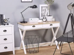 Beliani Tyopoyta 2 Laatikkoa Vaalea Puu/Valkoinen 103 X 50 Cm Ekart Flash Sale