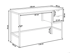 Beliani Tyopoyta 2 Laatikkoa Vaalea Puu/Musta 120 X 48 Cm Grant Best Sale