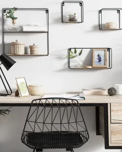 Beliani Tyopoyta 2 Laatikkoa Vaalea Puu/Musta 120 X 48 Cm Grant Best Sale