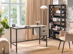 Beliani Tyopoyta 2 Laatikkoa Vaalea Puu/Musta 120 X 48 Cm Grant Best Sale