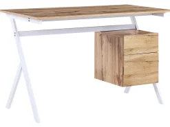 Beliani Tyopoyta Laatikko Kaappi Vaalea Puu/Valkoinen 120 X 60 Cm Ashland Clearance