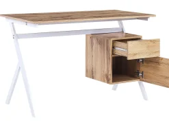 Beliani Tyopoyta Laatikko Kaappi Vaalea Puu/Valkoinen 120 X 60 Cm Ashland Clearance