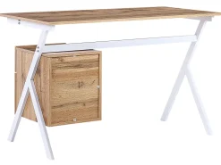 Beliani Tyopoyta Laatikko Kaappi Vaalea Puu/Valkoinen 120 X 60 Cm Ashland Clearance