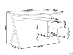 Beliani Tyopoyta Laatikko Kaappi Vaalea Puu/Valkoinen 120 X 60 Cm Ashland Clearance
