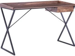 Beliani Tyopoyta Laatikko Tumma Puu/Musta 120 X 54 Cm Noxon Best Sale