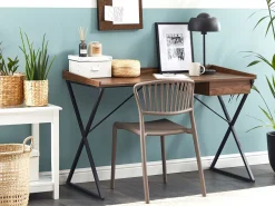 Beliani Tyopoyta Laatikko Tumma Puu/Musta 120 X 54 Cm Noxon Best Sale