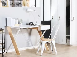 Beliani Tyopoyta Laatikko Vaalea Puu/Valkoinen 120 X 60 Cm Hamden Discount