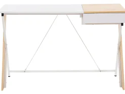 Beliani Tyopoyta Laatikko Vaalea Puu/Valkoinen 120 X 60 Cm Hamden Discount