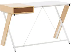 Beliani Tyopoyta Laatikko Vaalea Puu/Valkoinen 120 X 60 Cm Hamden Discount