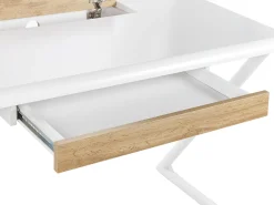 Beliani Tyopoyta Laatikko Valkoinen/Vaalea Puu 120 X 60 Cm Focus New