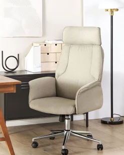 Beliani Tyotuoli Kangas Beige Pilot Online