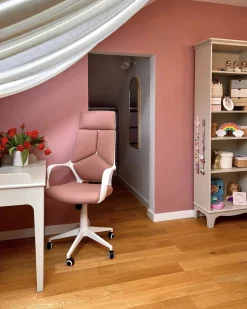 Beliani Tyotuoli Kangas Persikka/Valkoinen Delight Discount