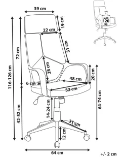 Beliani Tyotuoli Kangas Ruskeanharmaa/Valkoinen Delight Fashion