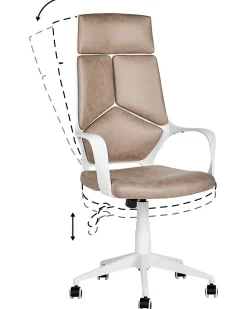 Beliani Tyotuoli Kangas Ruskeanharmaa/Valkoinen Delight Fashion