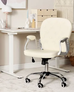 Beliani Tyotuoli Keinonahka Beige Princess Flash Sale