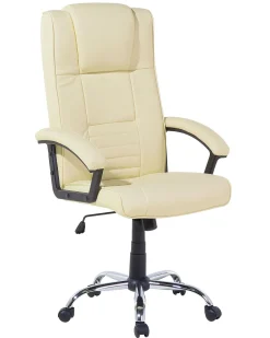 Beliani Tyotuoli Keinonahka Hierova Vaalea Beige Comfort Ii New