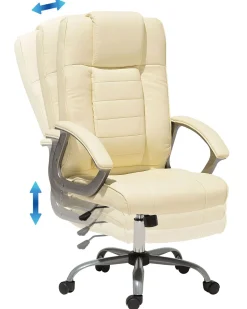 Beliani Tyotuoli Keinonahka Hierova Vaalea Beige Comfort Ii New