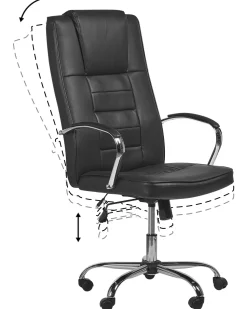 Beliani Tyotuoli Keinonahka Hierova Musta Grandeur Store