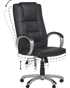 Beliani Tyotuoli Keinonahka Hierova Musta Grandeur Ii Outlet