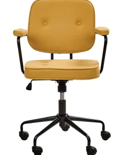 Beliani Tyotuoli Keinonahka Keltainen Pawnee Cheap