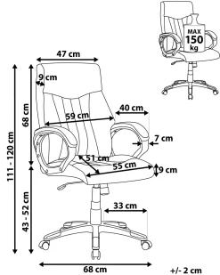 Beliani Tyotuoli Keinonahka Luonnonvalkoinen Triumph Cheap