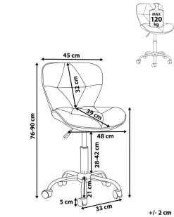 Beliani Tyotuoli Keinonahka Musta Valetta Fashion