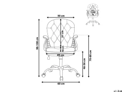 Beliani Tyotuoli Keinonahka Musta/Hopea Princess Sale