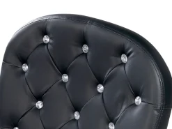 Beliani Tyotuoli Keinonahka Musta/Hopea Princess Sale