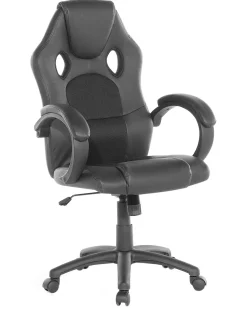 Beliani Tyotuoli Keinonahka Musta Fighter Fashion